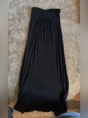 Black Strapless Maxi Skirt - Women very stretchy and soft!